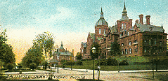 Color postcard of Johns Hopkins Hospital